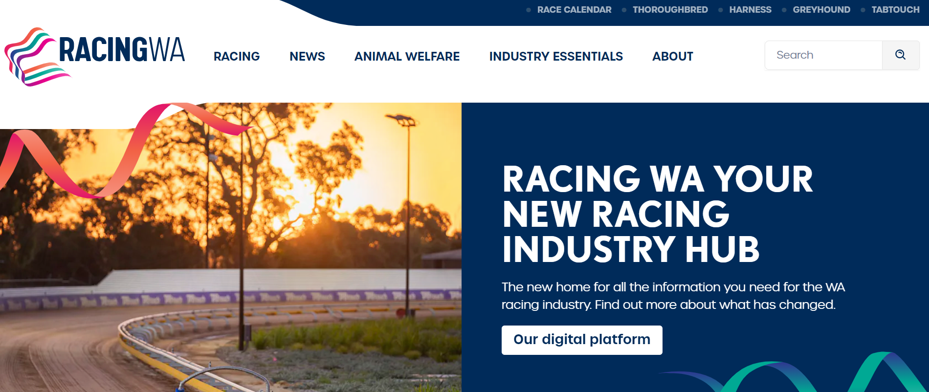 Racing WA has relaunched its digital platform for all three racing codes. (Image: Screenshot)